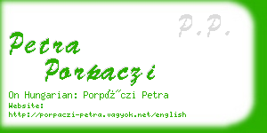 petra porpaczi business card